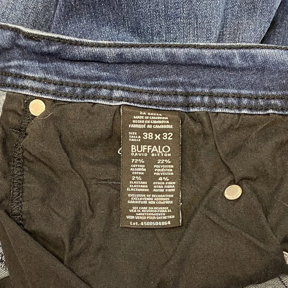 Buffalo David Bitton Axel Super Soft Stretch Slim Denim Jeans Faded Blue 38